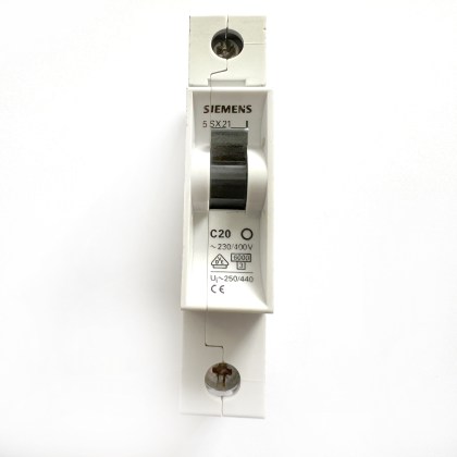Siemens 5SX21 C20 20A 20 Amp MCB Circuit Breaker Type C